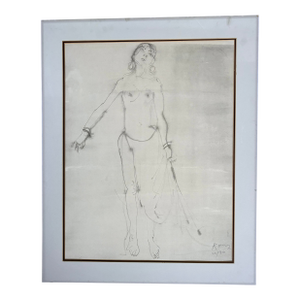 Late 20th Century Nude Figure of a Woman by Kaiki Moti, Pochoir