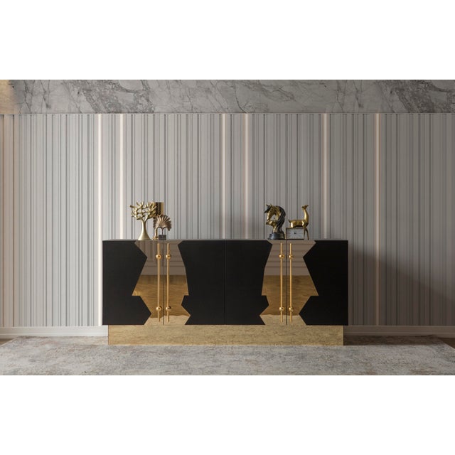 2020s Callista Sideboard, Black & Gold For Sale - Image 5 of 10