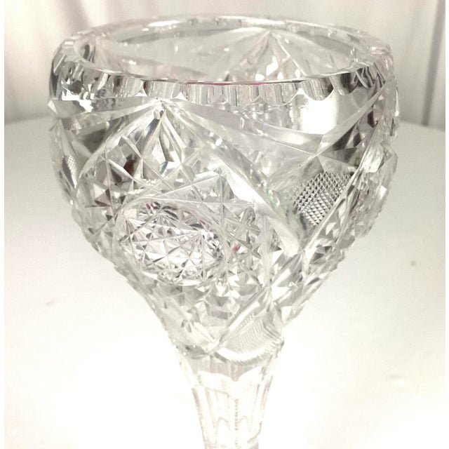 American Late 19th Century Abp- Large Cut Glass Vase For Sale - Image 3 of 9