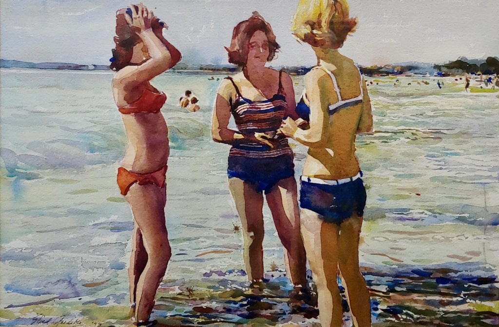 Shirl Herbert Goedike -Girls at the Beach in Summer 1999 -Painting
