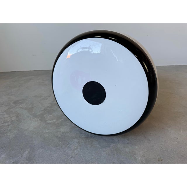 Gervasoni “InOut” Black and White Striped Champagne Cork Side Table by Paola Navone/ Sold For Sale In Miami - Image 6 of 12