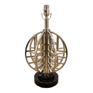 Currey & Co Deco Sphere Lamp Nickel Finish For Sale