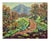 Beautiful impasto landscape of a figure and dog walking on a road leading to Mt. Tamalpais by Northern California artist...