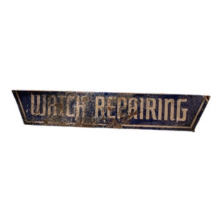Antique "Watch Repair" Porcelain Enamel Sign For Sale