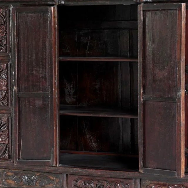 Antique Carved Chinese Temple Cabinet For Sale - Image 6 of 7