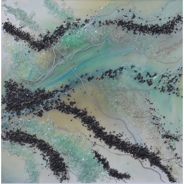 Abstract Julia Medvinska Abstract Riginal Epoxy Resin Artwork With Stones For Sale - Image 3 of 4