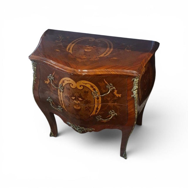 Vintage Louis XV Style Marquetry Commode, 1970 For Sale - Image 9 of 9