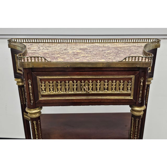 Paul Sormani P. Sormani Attributed Belle Époque Period Mahogany, Ormolu and Brèche d'Alep Marble Console Table For Sale - Image 4 of 12