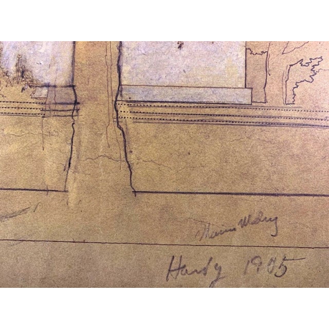 Mid-Century Modern Frank Lloyd Wright “Thomas Hardy House” Framed Limited Edition Lithograph, Racine Wisconsin For Sale - Image 3 of 7