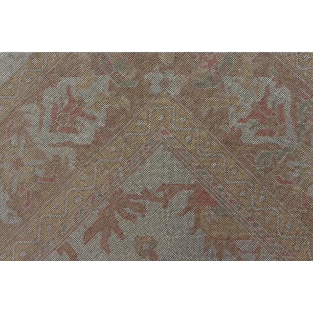 Large Turkish Oushak Rug With Silver, Brown, Soft Red, Yellow 13' X 19'6 For Sale - Image 12 of 13