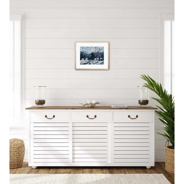 Snow Cottages Winterscape Oil Landscape Painting For Sale - Image 4 of 6