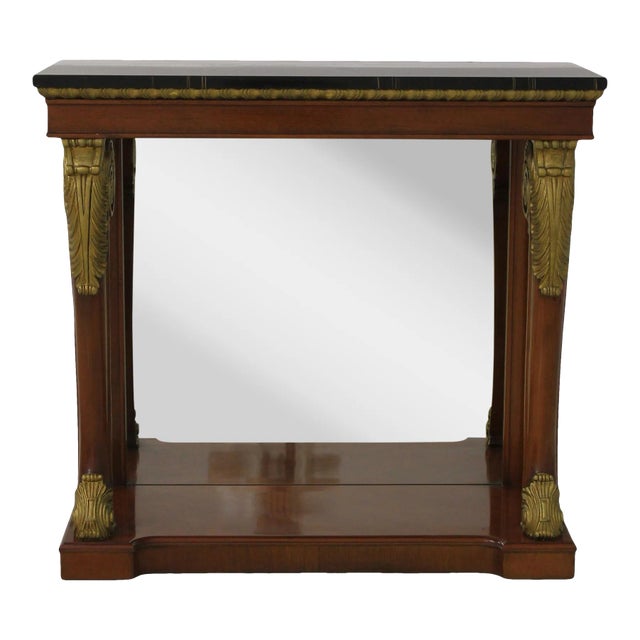 Kindel Neoclassical Mahogany Petticoat Console Table For Sale
