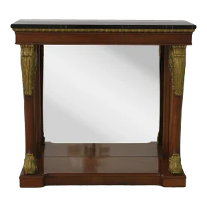 Kindel Neoclassical Mahogany Petticoat Console Table