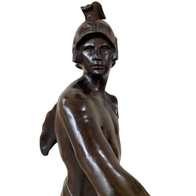 Italian Bronze Roman Gladiator Statue with Honor Patria Inscription, 20th Century For Sale - Image 5 of 9