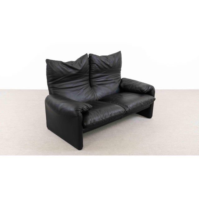 Maralunga 2-Seater Leather Sofa by Vico Magistretti from Cassina, 1990s For Sale - Image 15 of 18