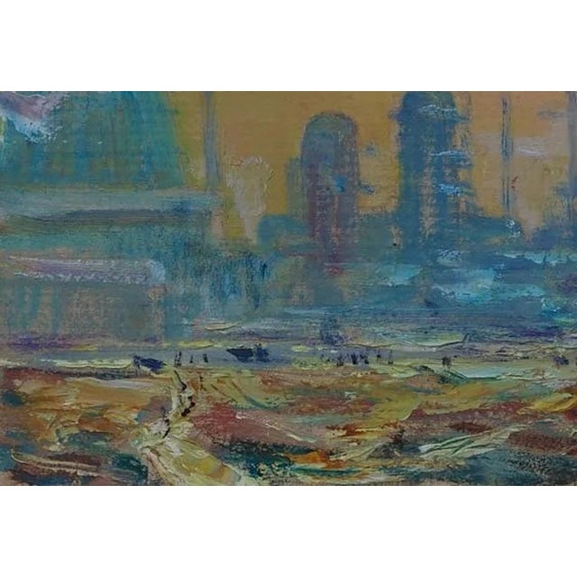 1980s Industrial Landscape Oil Painting, Soviet Ukrainian Art, 1983 34,5-51 For Sale - Image 5 of 6