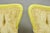 Vintage French Hollywood Regency Yellow Tufted Drape Carved Side Chairs - A Pair For Sale - Image 4 of 16