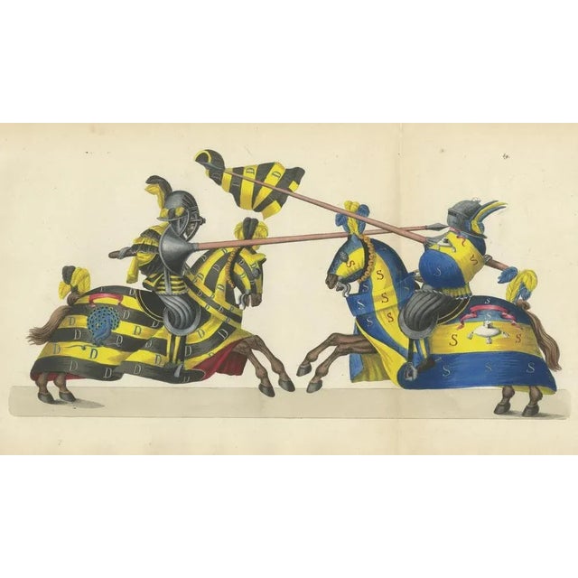 Gold Vibrant Heraldic Horses and Armor, 1842, Paper For Sale - Image 8 of 9