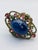 Blue Bochic "Orient" Diamond, Tourmaline & Tanzanite Ring Set In 18K Gold & Silver For Sale - Image 8 of 12