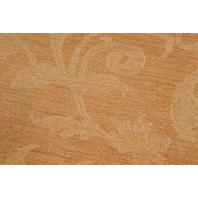 1990s Transitional Sun Faded Light Brown/Tan Hand Knotted Wool Rug - 9'10" X 13'10" For Sale In New York - Image 6 of 10