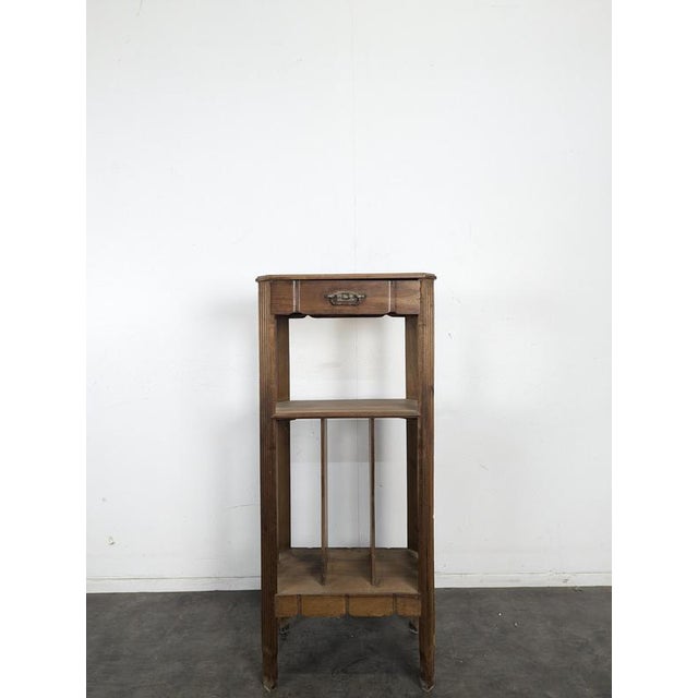 Walnut Music Cabinet with Compartments and Drawer, 1900s, Brass, in Very Good conditions. Designed 1890 to 1919
