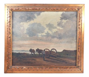 Vittorio Buora, Country Landscape, 1947, Oil Painting on Canvas, Framed