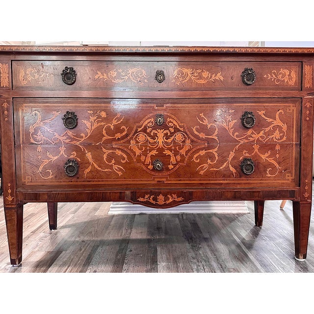 18th-Century Italian Wooden Inlay Dresser For Sale In Dallas - Image 6 of 17