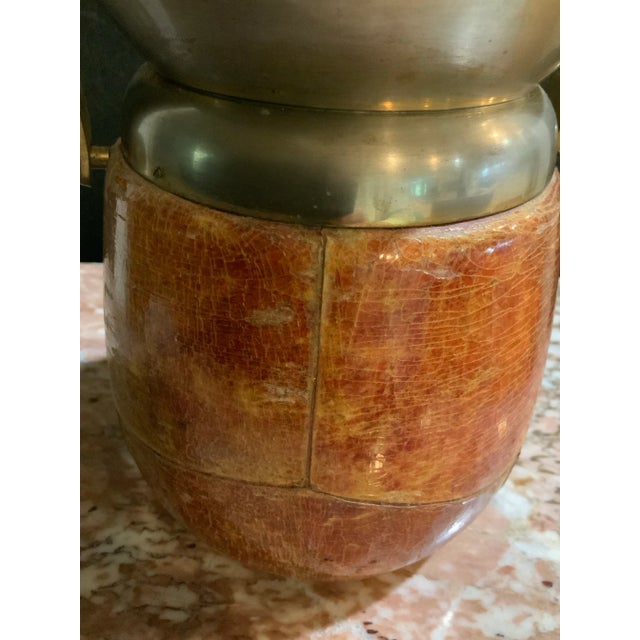 Metal Early 20th Century Vintage Aldo Tura Lacquered Goatskin Ice Bucket - Antique Barware For Sale - Image 7 of 11