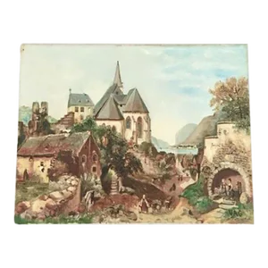 20th Century German Pastoral Oil Canvas Painting
