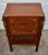 Inlaid Wood Nightstand Vintage Italian 3 Drawer Marble Accent Chest Brass Ormolu 80s For Sale - Image 4 of 13