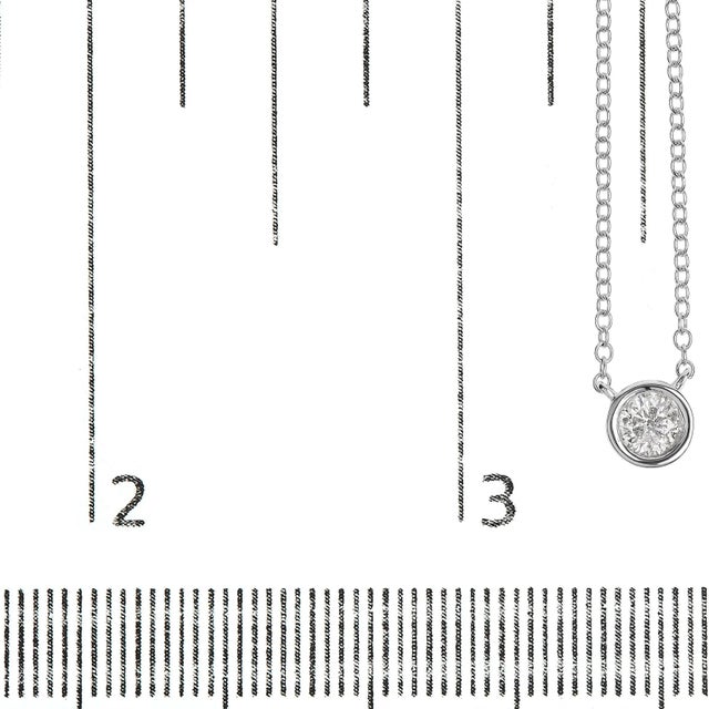 Metal 10K White Gold 1/3 Carat Round Brilliant-Cut Diamond Modern Bezel-Set Solitaire 16"-18" Pendant Neck For Sale - Image 7 of 7