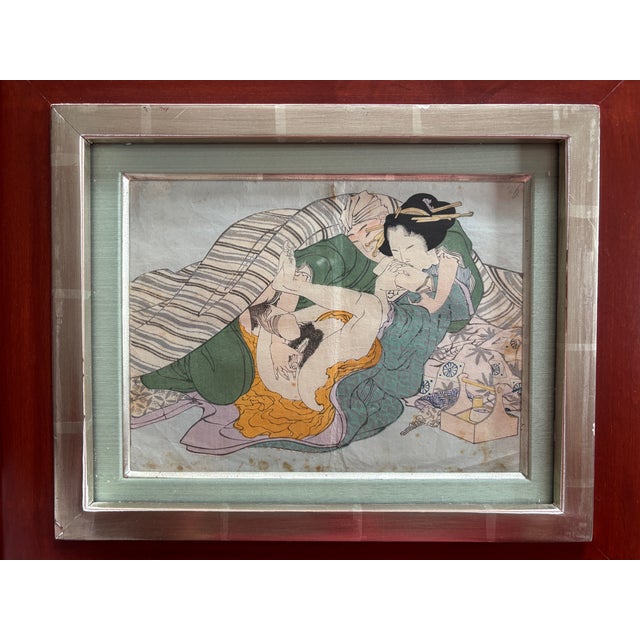 Collection of Framed Antique Japanese Woodblocks Prints - Set of 4 For Sale In Chicago - Image 6 of 16