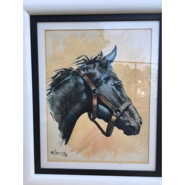 Double Picture Horse Front and Boat Back Spanish, 1958 Aliaga, Spain For Sale - Image 9 of 13