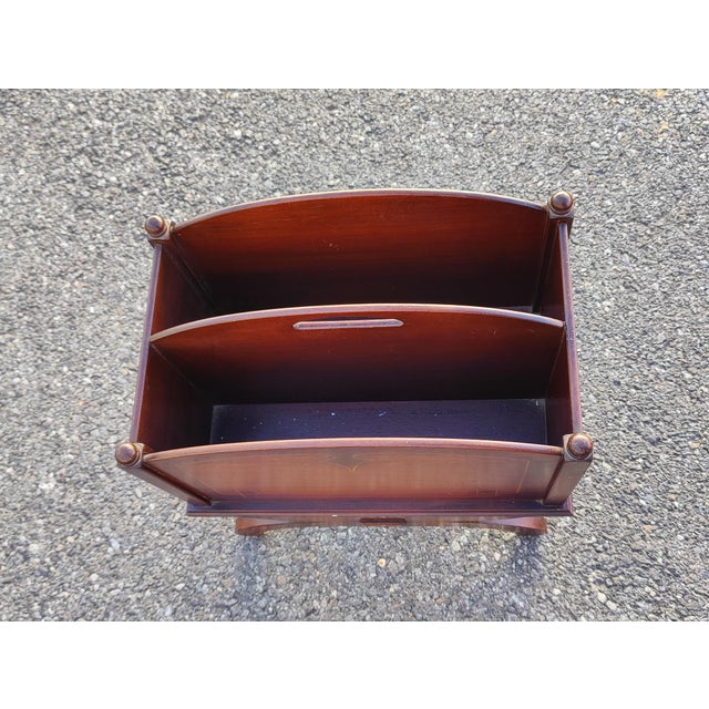 Mid 20th Century Mid 20th Century Vintage Ferguson Bros Wood Magazine Rack Book Newspaper Holder Stand For Sale - Image 5 of 8