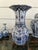 Vintage Large Delft Trumpet Vase Blue and White Floral Boch Royal Sphinx Urn For Sale In Dallas - Image 6 of 18