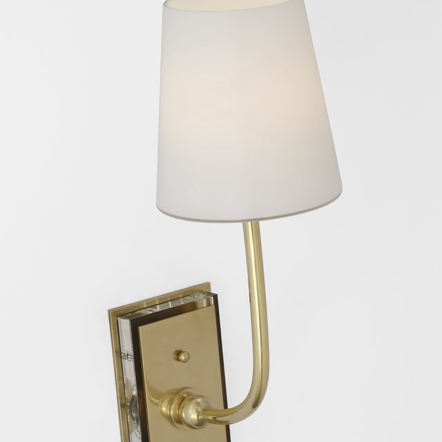 Hulton 17" Cordless Single Sconce in Hand-Rubbed Antique Brass with White Glass Shade Designer: Thomas O'Brien Finish:...