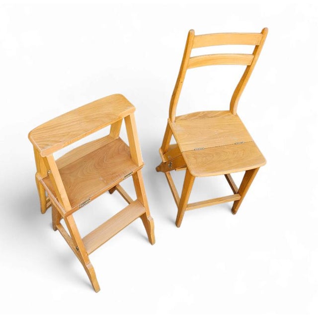 Library Ladder Chairs, 1950s, Set of 2 For Sale - Image 17 of 18
