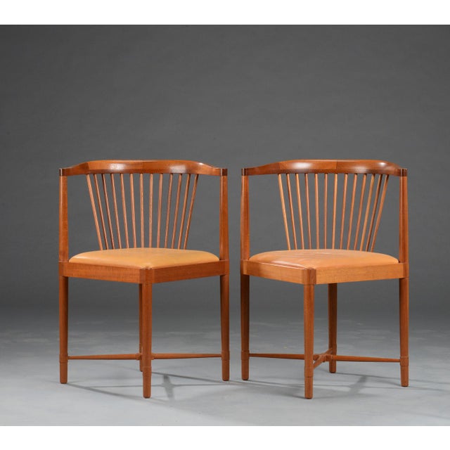 Fully Restored Mahogany King of Diamonds Chairs by Børge Mogensen for Søborg Møbelfabrik, 1940s, Set of 2 For Sale - Image 9 of 9