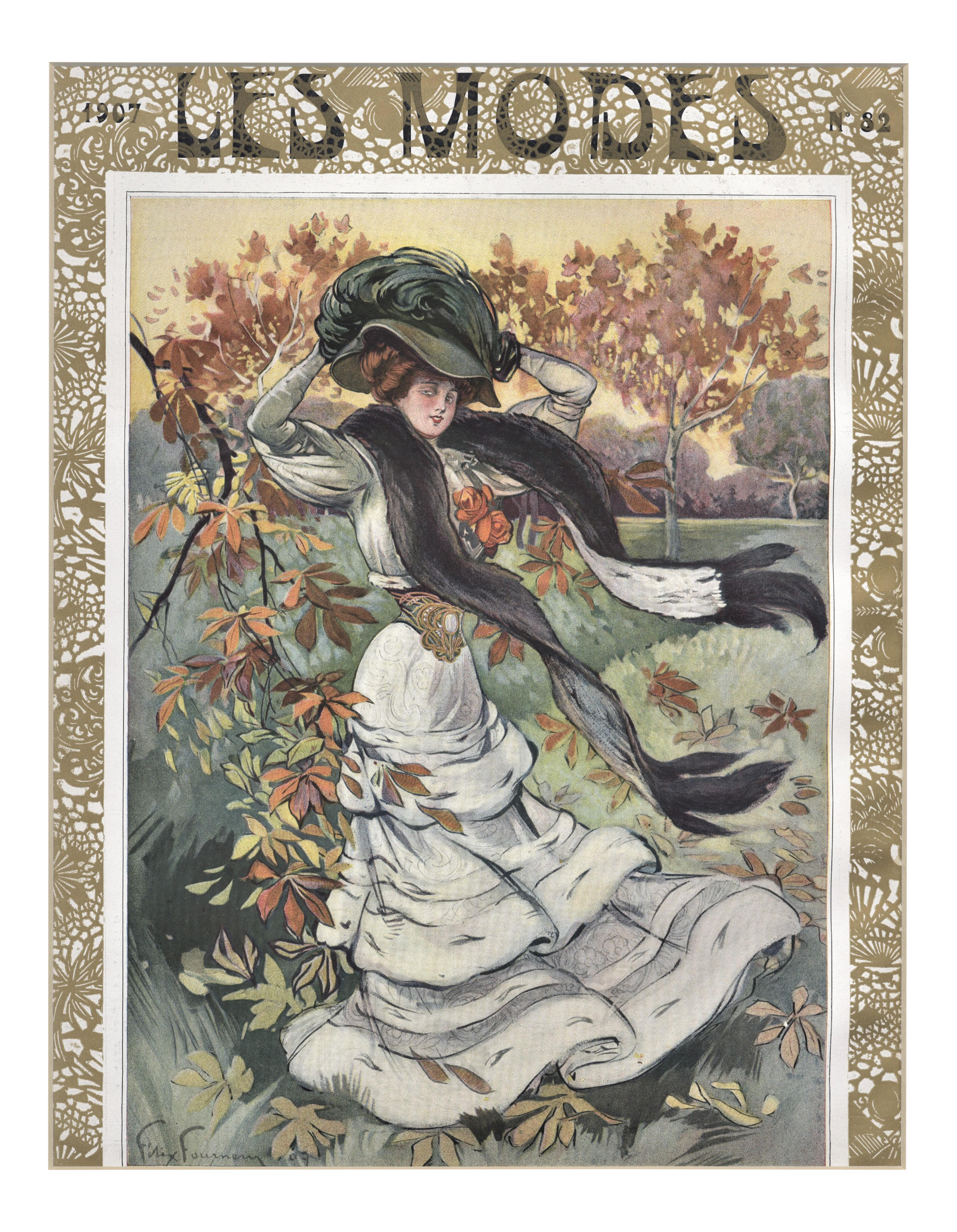 Matted Art Nouveau 1907 French Fashion Print | Chairish
