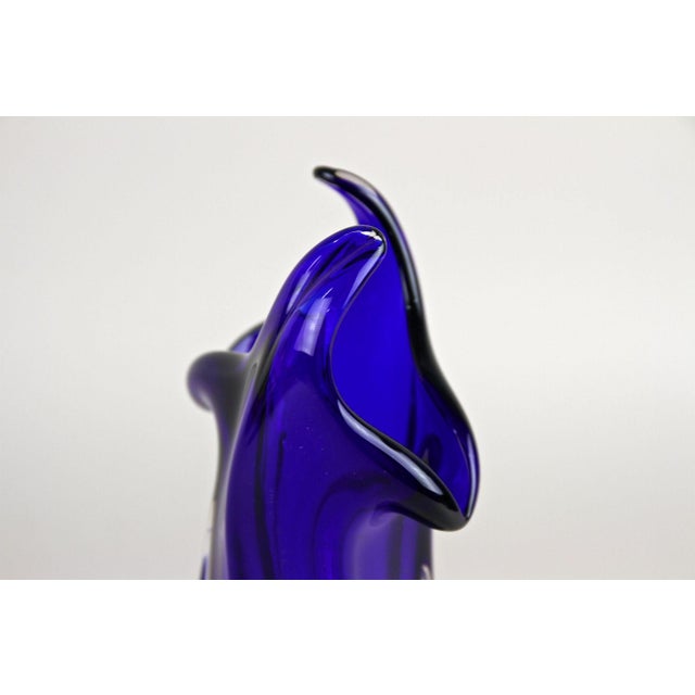 Mid-Century Modern Blue Murano Glass Vase, Italy, 1970 For Sale - Image 6 of 18
