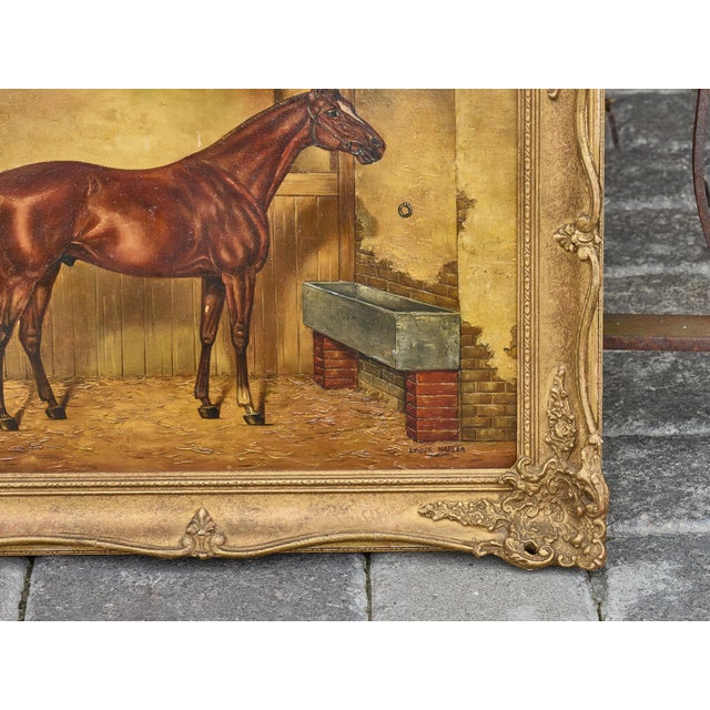 American Equestrian Oil on Board Signed Louis Nadler, Early 20th Century For Sale - Image 11 of 12