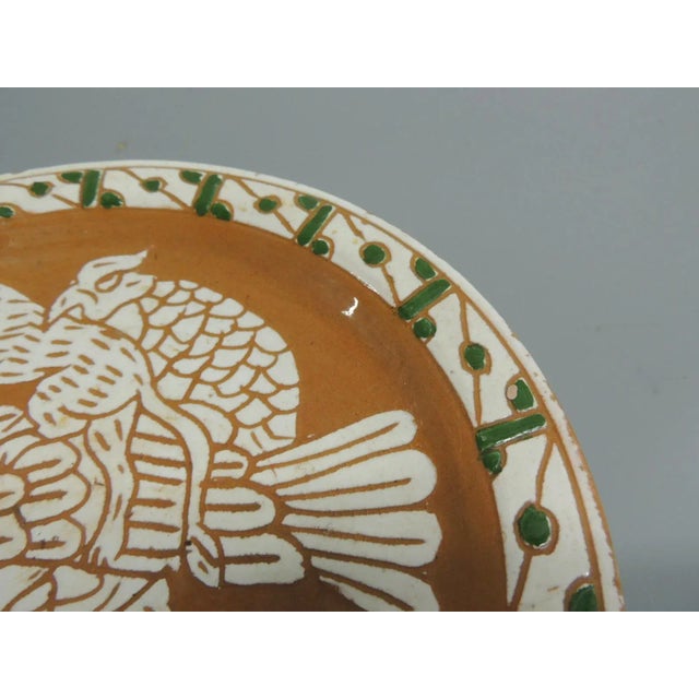 Vintage Round Greek Decorative Hand-Painted Folk Art Decorative Plate For Sale - Image 4 of 5