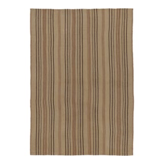 Vintage Persian Kilim, Elegant Vertical Stripes in Neutral Beige - Rug & Kilim For Sale
