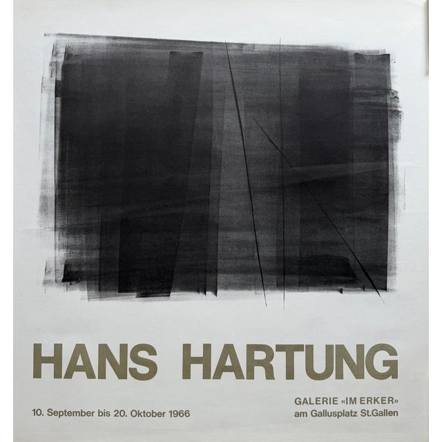 Vintage Exhibition Poster Galerie Erker by Hans Hartung, St. Gallen, 1966 For Sale - Image 9 of 9