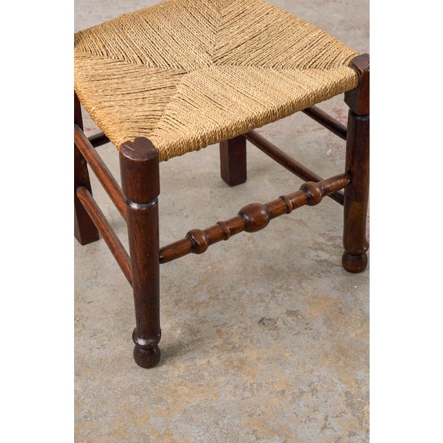 Wood Early 19th Century English Oak Spindle Back Chair With Rush Seat For Sale - Image 7 of 9