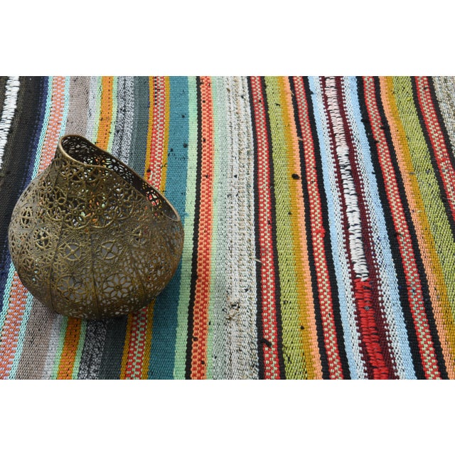 Textile 1970s Vintage Turkish Oushak Handmade Wool Cotton Beige Area Rug For Sale - Image 7 of 12