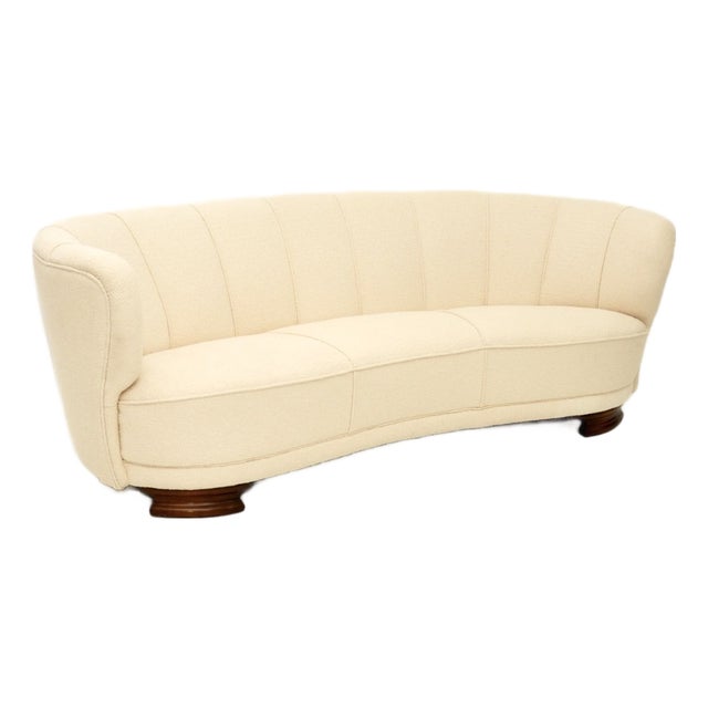 Danish Curved Banana Cocktail Sofa, 1940s For Sale