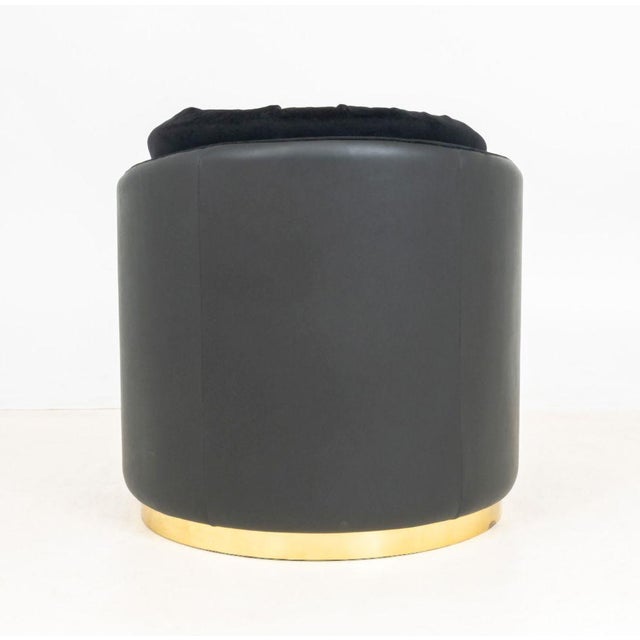 Textile Luxxu "Otto" Black Velvet and Leather Armchair For Sale - Image 7 of 7