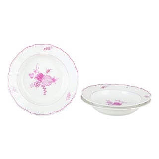 German Deep Porcelain Plates from Meissen, Set of 3 For Sale