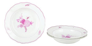 German Deep Porcelain Plates from Meissen, Set of 3